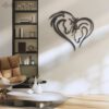 Couple-Horse-Heart-Metal-Wall-Art-LED-Light-8