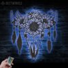 Cow-Skull-Sunflower-Farmhouse-Metal-Wall-Art-LED-Light-6