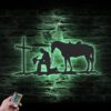 Cowboy-Kneeling-At-Cross-Metal-Wall-Art-LED-Light-6