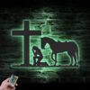 Cowgirl-Kneeling-At-Cross-Metal-Wall-Art-LED-Light-7