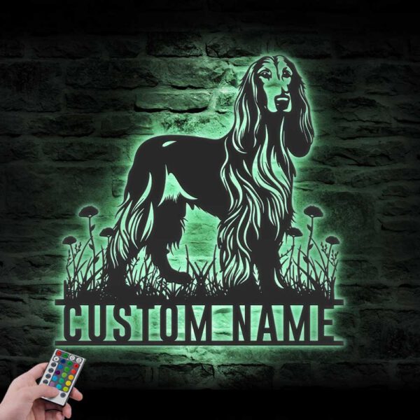 Custom-Afghan-Hound-Metal-Wall-Art-LED-Light_1