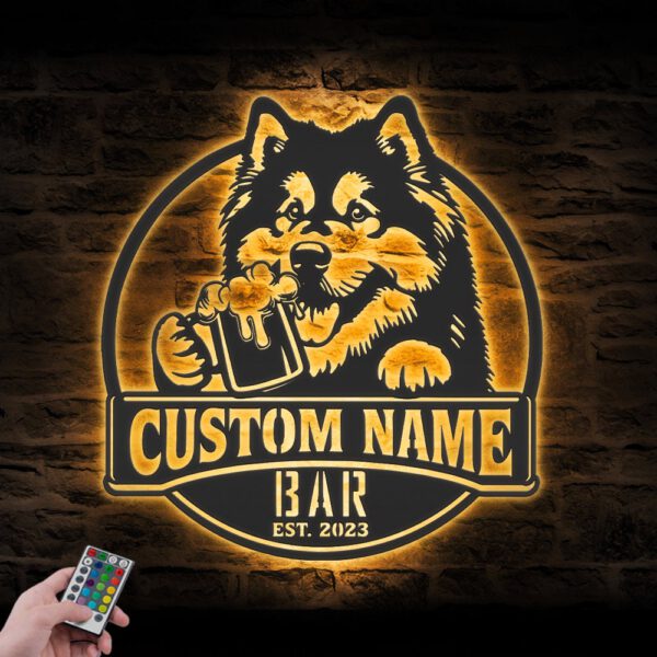 Custom-Alaskan-Malamute-Thirsty-Beer-Pub-Metal-Wall-Art-LED-Light_3