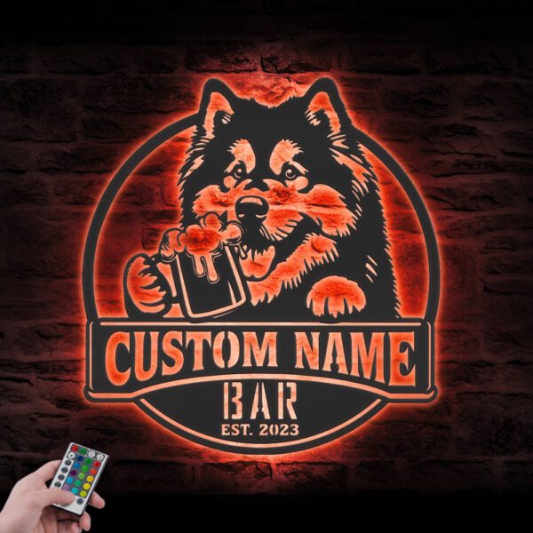 Custom-Alaskan-Malamute-Thirsty-Beer-Pub-Metal-Wall-Art-LED-Light_5