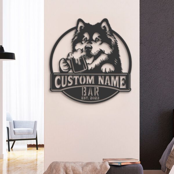 Custom-Alaskan-Malamute-Thirsty-Beer-Pub-Metal-Wall-Art-LED-Light_7