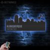 Custom-Albuquerque-Skyline-Metal-Wall-Art-LED-Light-5