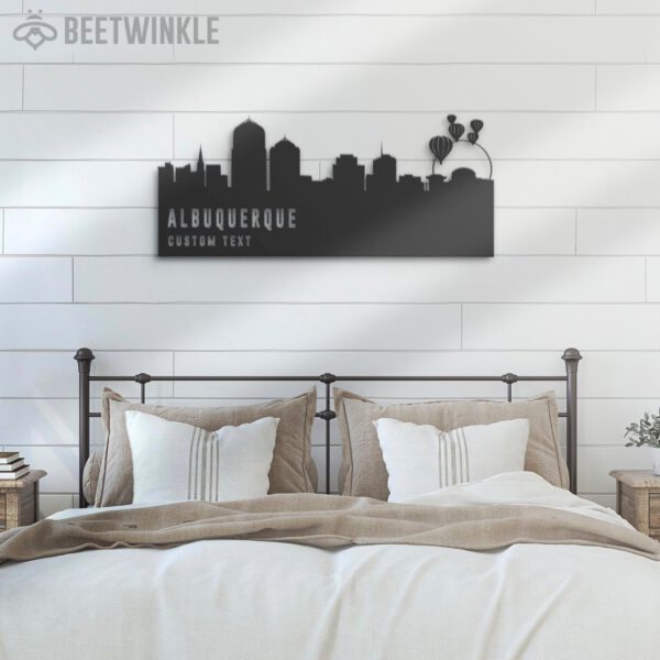 Custom-Albuquerque-Skyline-Metal-Wall-Art-LED-Light-7