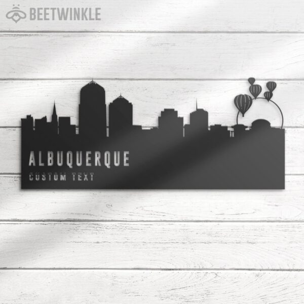 Custom-Albuquerque-Skyline-Metal-Wall-Art-LED-Light-8