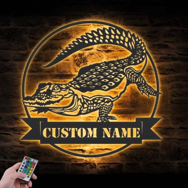 Custom-Alligator-Metal-Wall-Art-LED-Light-7