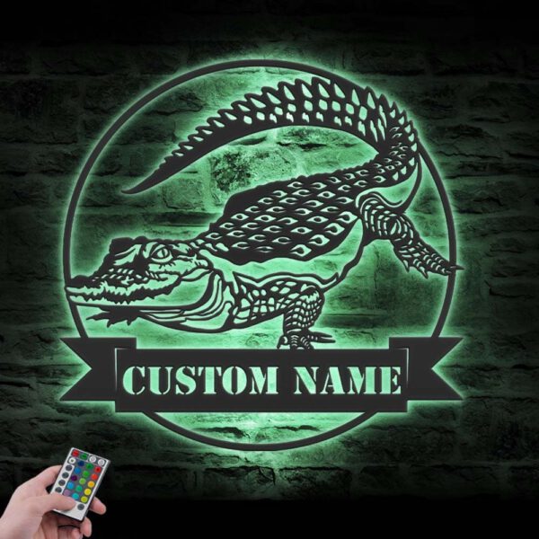 Custom-Alligator-Metal-Wall-Art-LED-Light-8