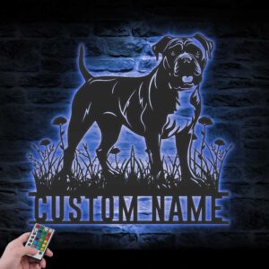 Custom-American-Bulldog-Metal-Wall-Art-LED-Light_2