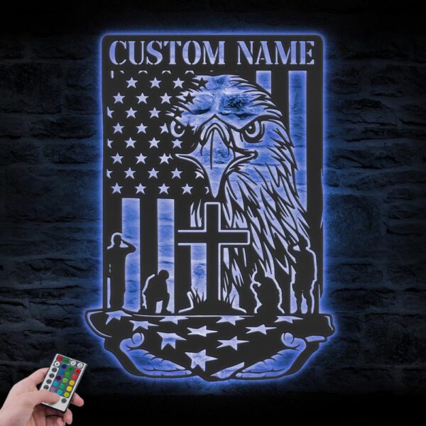 Custom-American-Eagle-US-Flag-Metal-Wall-Art-LED-Light-11