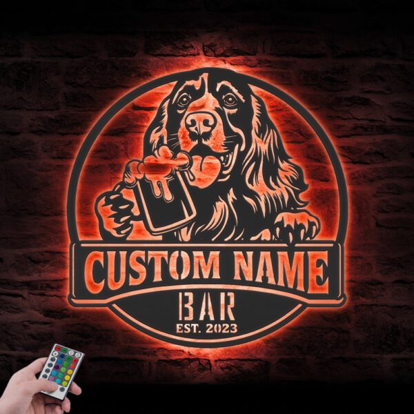 Custom-American-Water-Spaniel-Thirsty-Beer-Pub-Metal-Wall-Art-LED-Light_8