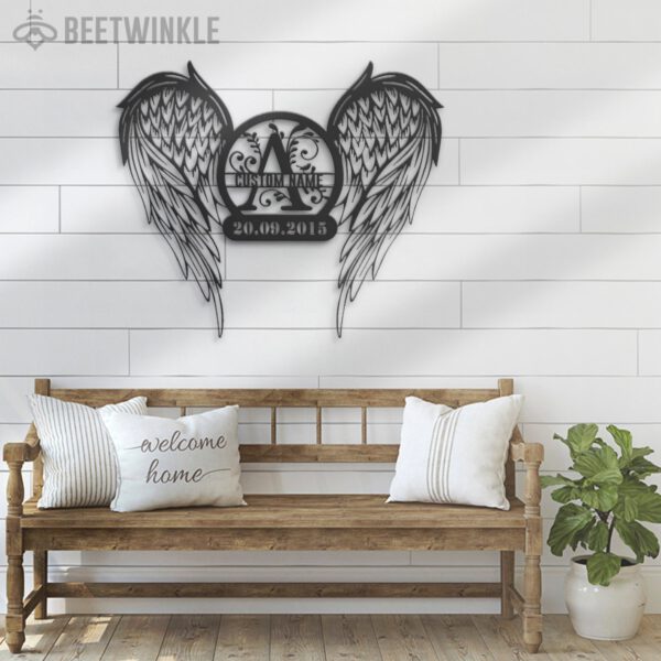 Custom-Angel-Wings-Name-Date-Metal-Wall-Art-LED-Light-7