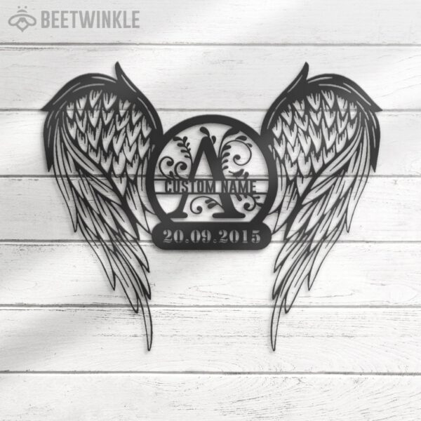 Custom-Angel-Wings-Name-Date-Metal-Wall-Art-LED-Light-8