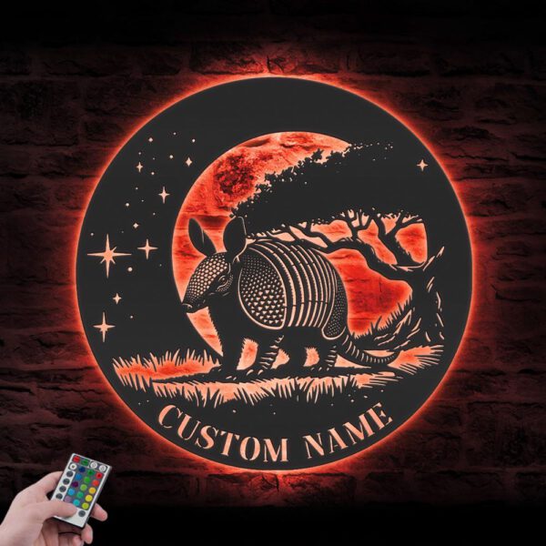 Custom-Armadillo-Metal-Wall-Art-LED-Light-2-1