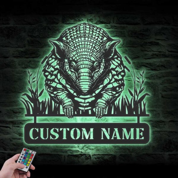 Custom-Armadillo-Metal-Wall-Art-LED-Light-8