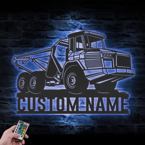 Custom-Articulated-Drump-Truck-Driver-Metal-Wall-Art-LED-Light_1