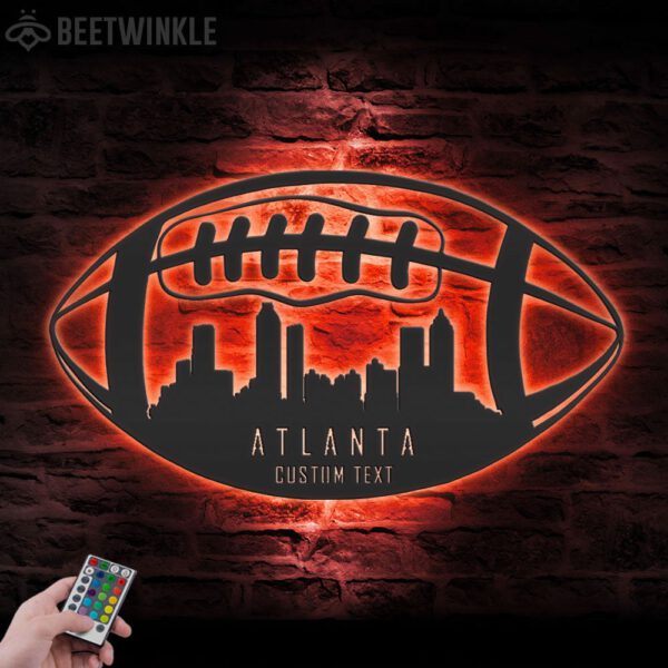 Custom-Atlanta-Skyline-American-Football-Metal-Wall-Art-LED-Light-5