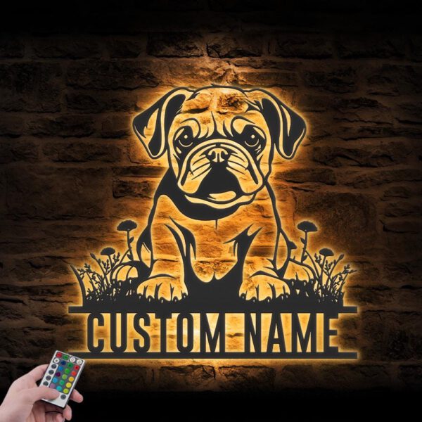 Custom-Baby-Bulldog-Metal-Wall-Art-LED_1