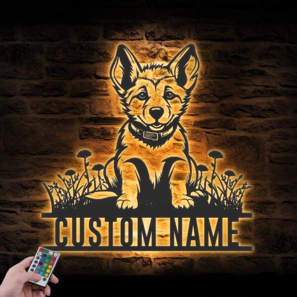 Custom-Baby-GSD-German-Shepherd-Metal-Wall-Art-LED-Light_3