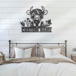 Custom-Baby-Highland-Cow-Farmhouse-Metal-Wall-Art-LED-Light-2-1