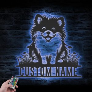 Custom-Baby-Pomeranian-Metal-Wall-Art-LED-Light_2