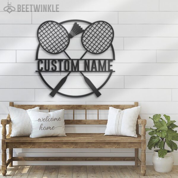 Custom-Badminton-Racket-Metal-Wall-Art-LED-Light-2