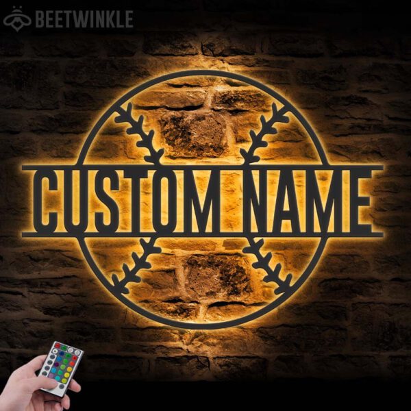 Custom-Ball-Baseball-Metal-Wall-Art-LED-Light-5