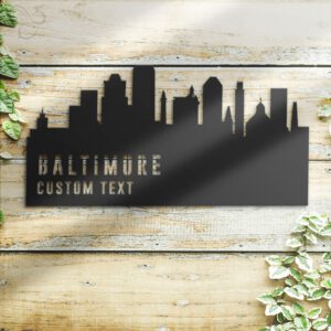 Custom-Baltimore-Skyline-Metal-Wall-Art-LED-Light-3