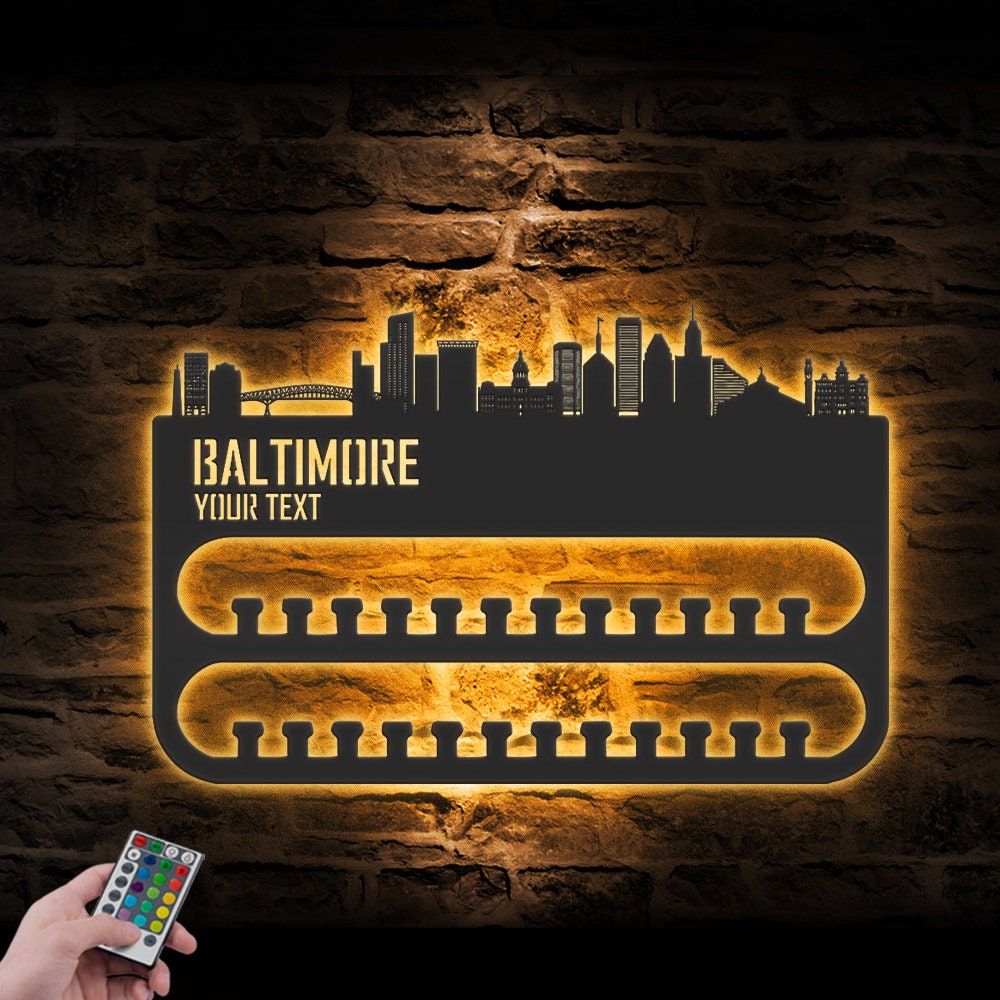 Custom-Baltimore-Skyline-Sport-Medal-Hanger-With-Led-Light_1