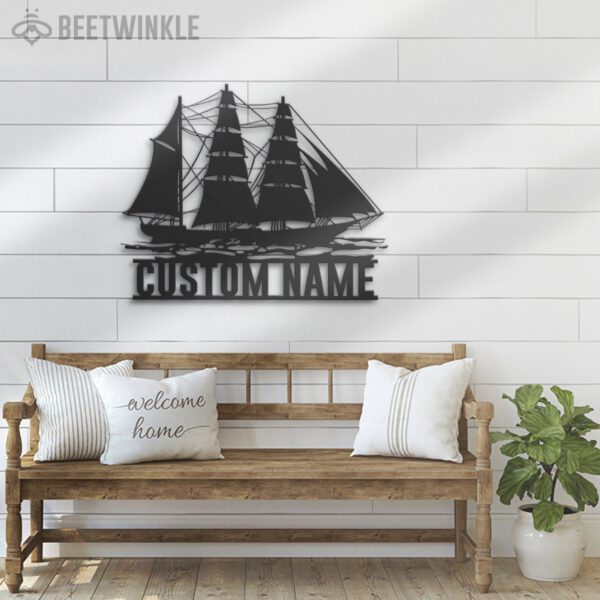 Custom-Barque-Sailing-Metal-Wall-Art-LED-Light-4