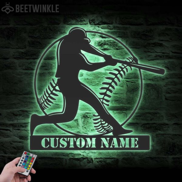 Custom-Baseball-Metal-Wall-Art-LED-Light-8