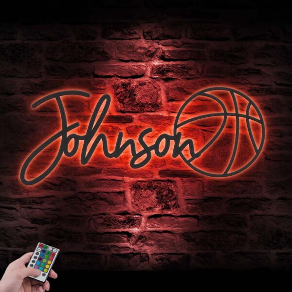 Custom-Basketball-Metal-Wall-Art-LED-Light-1