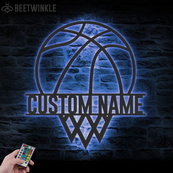 Custom-Basketball-Metal-Wall-Art-LED-Light-3