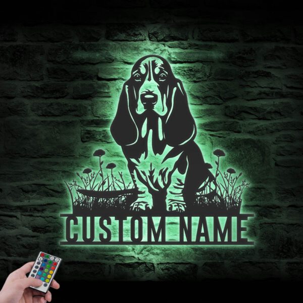 Custom-Basset-Hound-Metal-Wall-Art-LED-Light-8