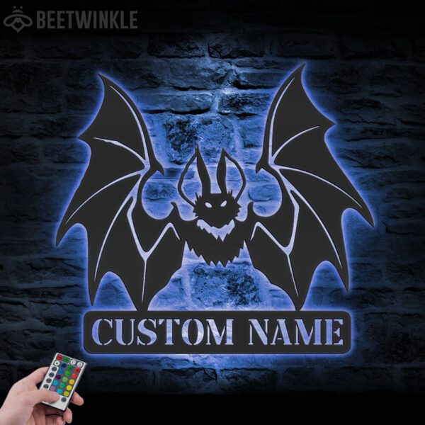 Custom-Bat-Metal-Wall-Art-with-LED-Light-6