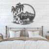 Custom-Beach-House-Hawaiian-Flower-Scene-Metal-Wall-Art-LED-Light-2