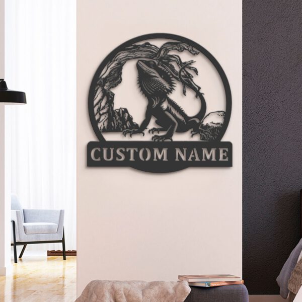 Custom-Bearded-Dragon-Metal-Wall-Art-LED-Light-2