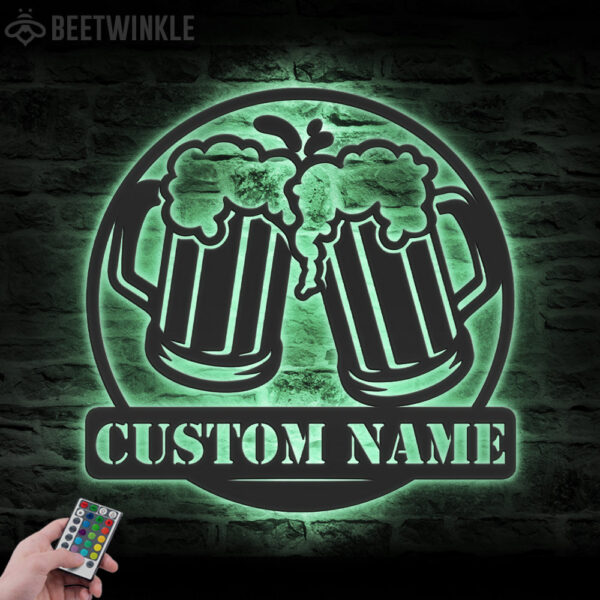 Custom-Beer-Bar-Metal-Wall-Art-LED-Light-7