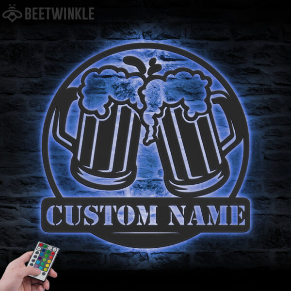 Custom-Beer-Bar-Metal-Wall-Art-LED-Light-8