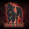 Custom-Bison-Farmhouse-Metal-Wall-Art-LED-Light-6