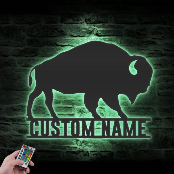 Custom-Bison-Farmhouse-Metal-Wall-Art-LED-Light-7-1