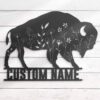 Custom-Bison-Wildflower-Farmhouse-Metal-Wall-Art-LED-Light-3