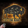 Custom-Bison-Wildflower-Farmhouse-Metal-Wall-Art-LED-Light-5