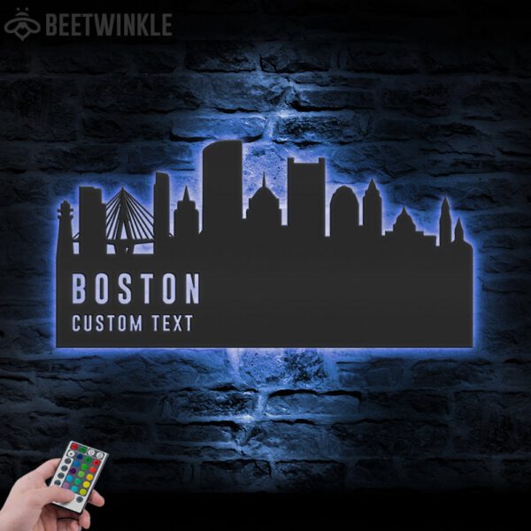 Custom-Boston-Skyline-Metal-Wall-Art-LED-Light