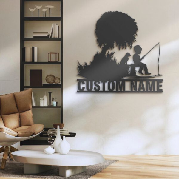 Custom-Boy-And-Dog-Fishing-Metal-Wall-Art-With-LED-Light-5