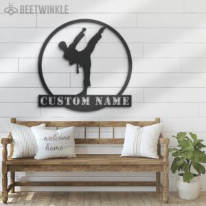 Custom-Boy-Karate-Martial-Arts-Metal-Wall-Art-with-LED-Light-2