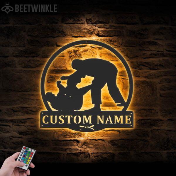 Custom-Brazilian-Jiu-Jitsu-Metal-Wall-Art-with-LED-Light-3