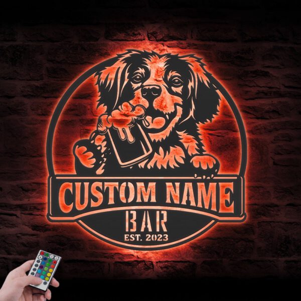 Custom-Brittany-Spaniel-Thirsty-Beer-Pub-Metal-Wall-Art-LED-Light_7