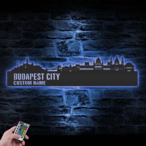 Custom-Budapest-Skyline-Metal-Wall-Art-LED-Light-2